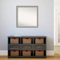 29" x 29" eleganter, schmaler Badezimmerspiegel ohne Facettenschliff, gebürstetes Zinn: quadratisch, Wandmontage, Montagematerial enthalten