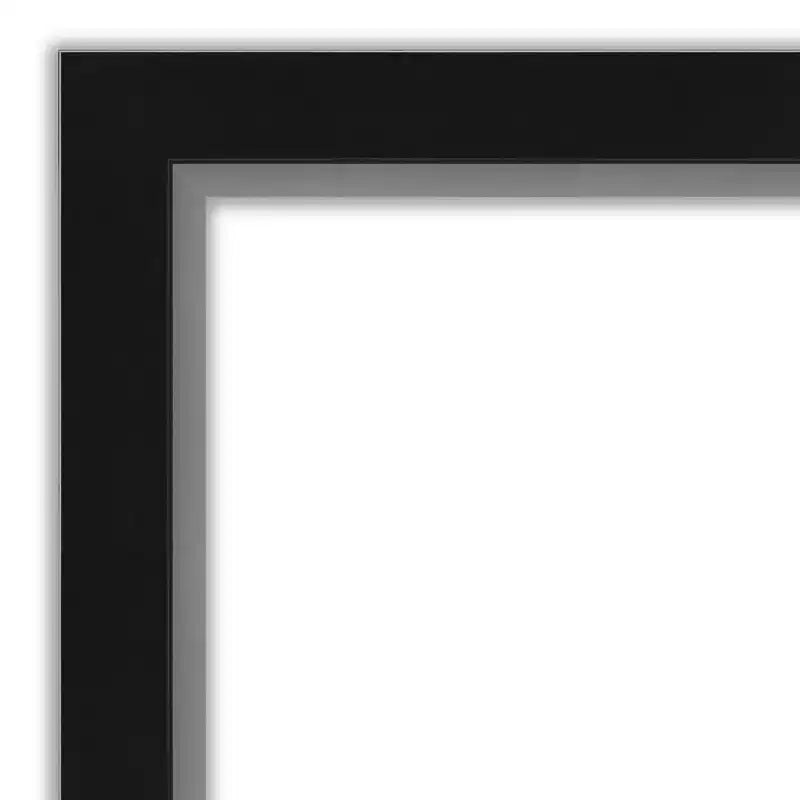 39" x 27" schmaler Wandspiegel in Schwarz-Silber ohne Facettenschliff