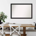39" x 27" schmaler Wandspiegel in Schwarz-Silber ohne Facettenschliff