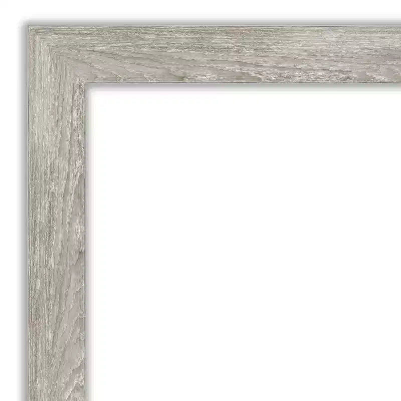 Espejo de pared estrecho para baño, sin bisel, gris lavado, de 32" x 26": incluye accesorios de montaje