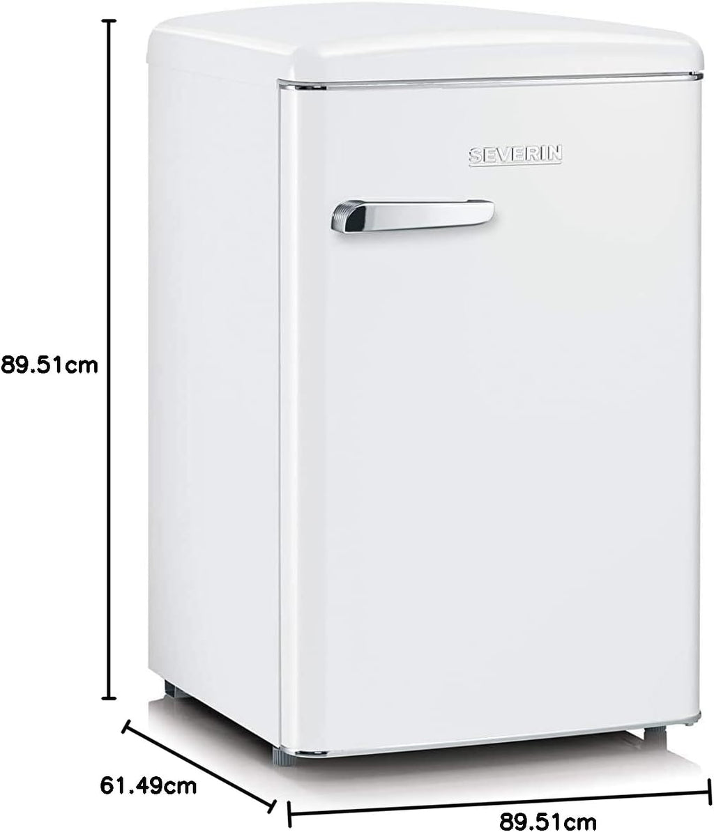 SEVERIN Réfrigérateur Congélateur, Pose libre, Longueur 55 cm, 108L, Classe D, 110 kWh/an, 37 dB, Look rétro, Crème, RKS 8833