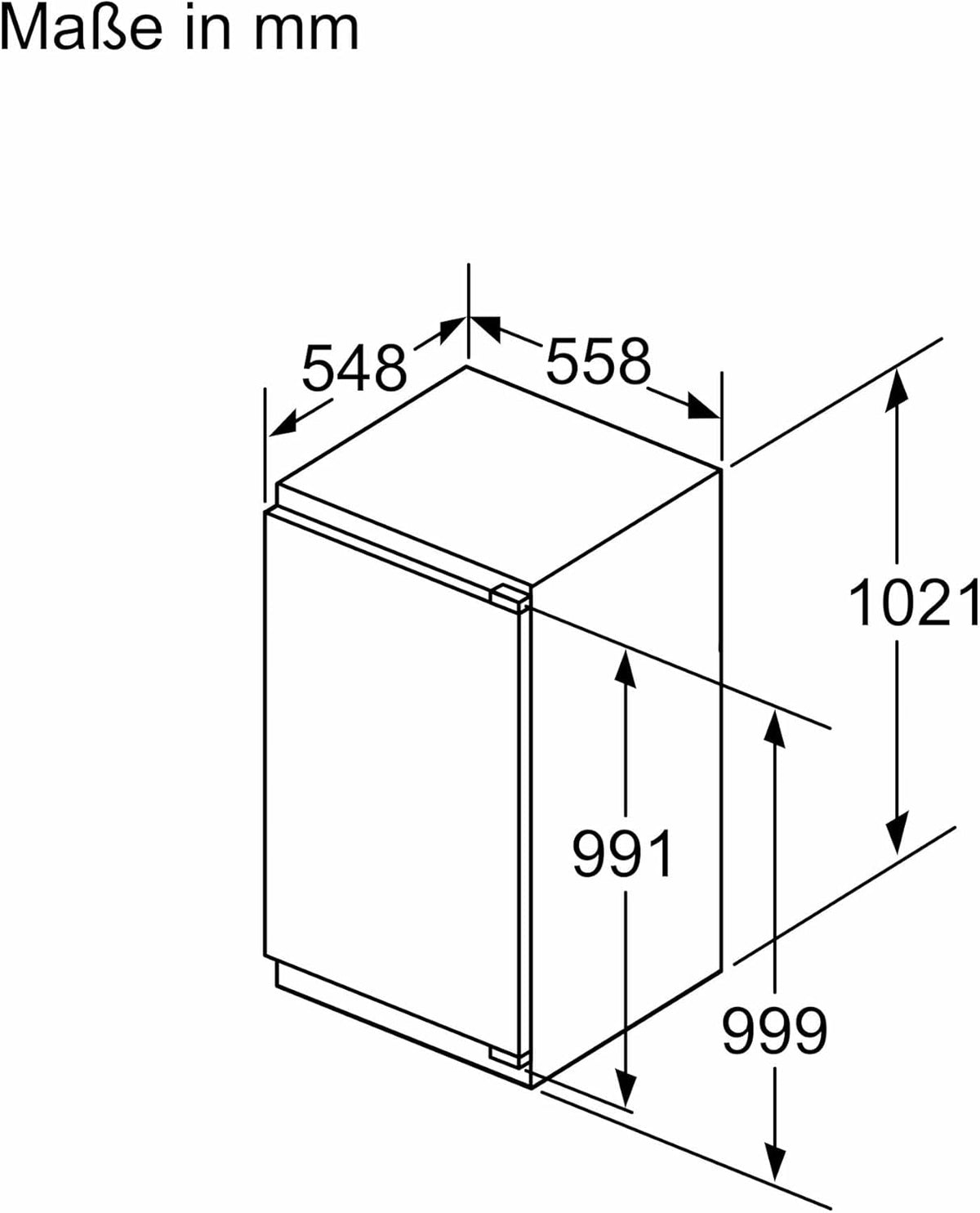 Siemens KI31RADD1 iQ500 - Réfrigérateur encastrable - 102,5 x 56 cm - 165 l - Fabriqué en Allemagne - Très silencieux, hyperFresh Box - Fra?cheur plus longue - éclairage LED - SuperCooling -