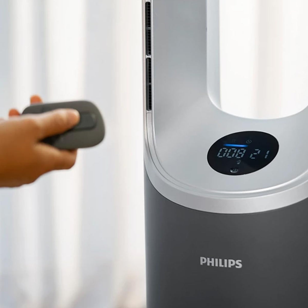 Philips Air Performer 3-en-1 : Purificateur, Chauffage & Ventilateur Rafra?chisseur – Nettoie 70m2, élimine 99,97% des Allergènes et Polluants. Filtre HEPA, Capteurs Intelligents, App (AMF870/15)