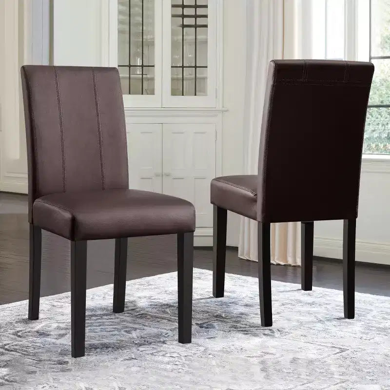 Lot de 2 chaises de salle à manger d’intérieur en similicuir, chaises modernes pour la maison