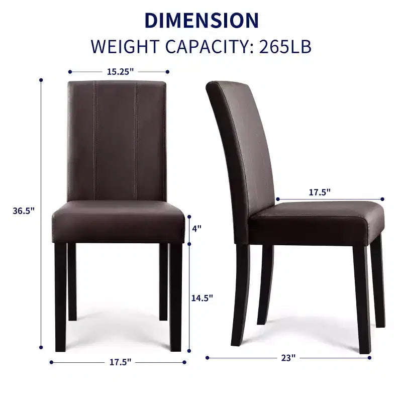 Lot de 2 chaises de salle à manger d’intérieur en similicuir, chaises modernes pour la maison