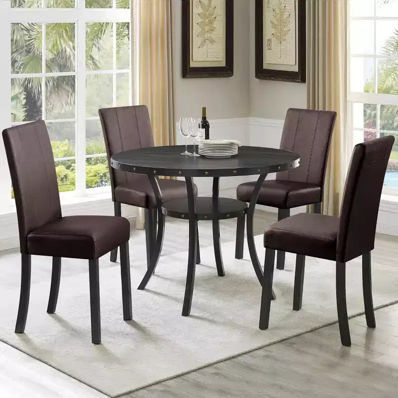 Lot de 2 chaises de salle à manger d’intérieur en similicuir, chaises modernes pour la maison