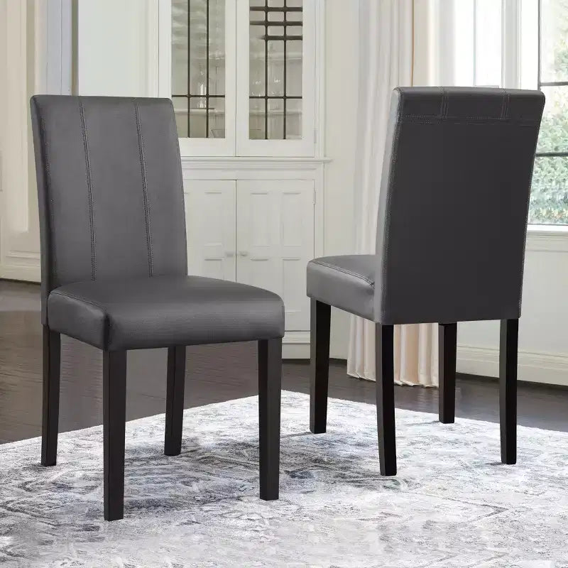 Lot de 2 chaises de salle à manger d’intérieur en similicuir, chaises modernes pour la maison