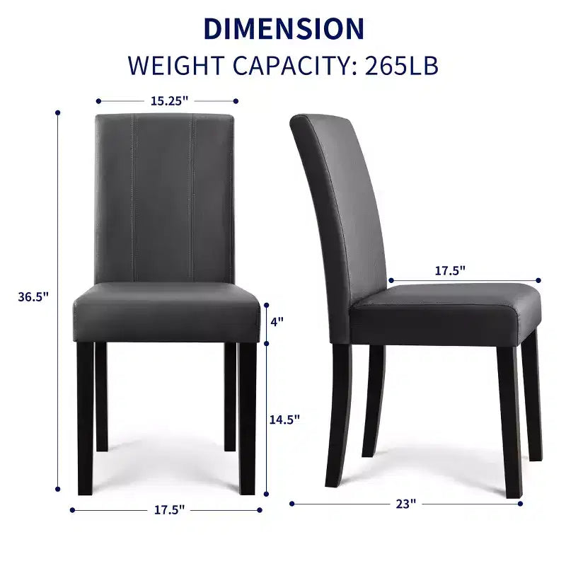 Lot de 2 chaises de salle à manger d’intérieur en similicuir, chaises modernes pour la maison