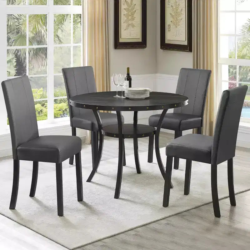 Lot de 2 chaises de salle à manger d’intérieur en similicuir, chaises modernes pour la maison