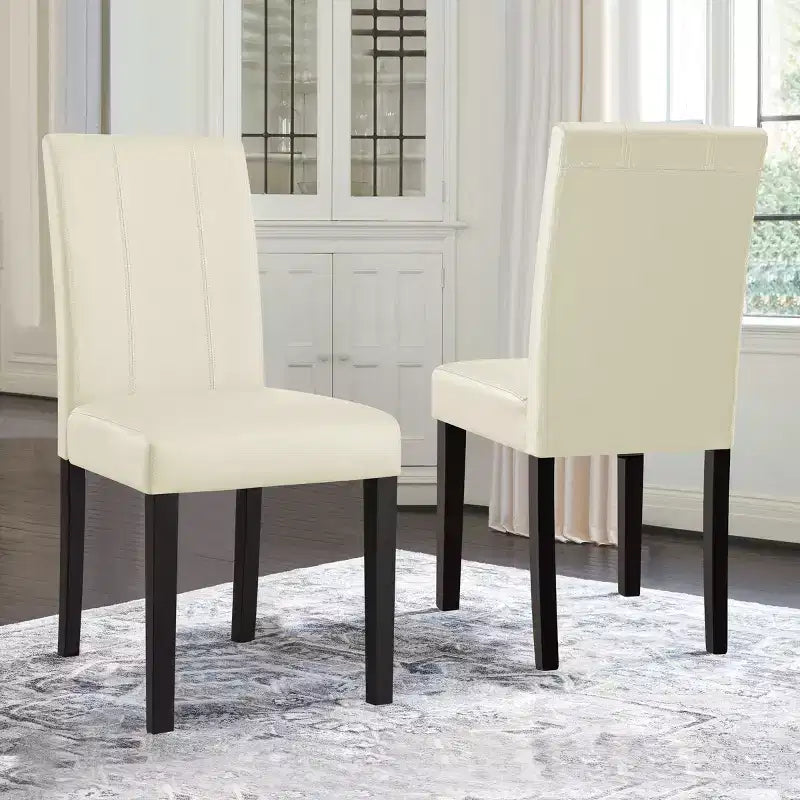 Lot de 2 chaises de salle à manger d’intérieur en similicuir, chaises modernes pour la maison