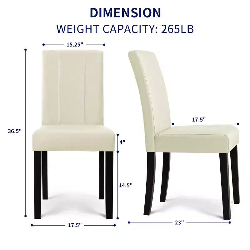 Lot de 2 chaises de salle à manger d’intérieur en similicuir, chaises modernes pour la maison