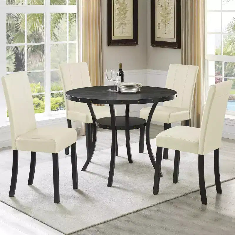 Lot de 2 chaises de salle à manger d’intérieur en similicuir, chaises modernes pour la maison