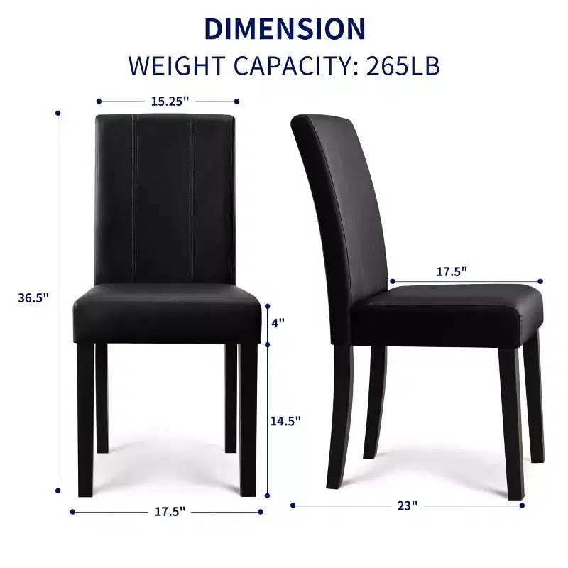 Juego de 2 sillas de comedor para interior de cuero sintético, sillas modernas para el hogar
