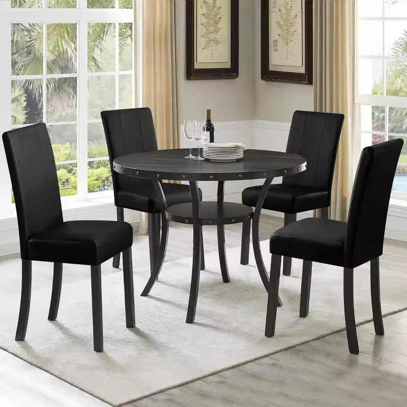 Lot de 2 chaises de salle à manger d’intérieur en similicuir, chaises modernes pour la maison