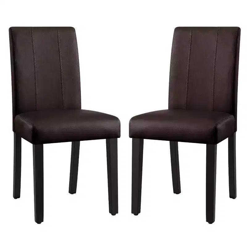 Juego de 2 sillas de comedor para interior de cuero sintético, sillas modernas para el hogar