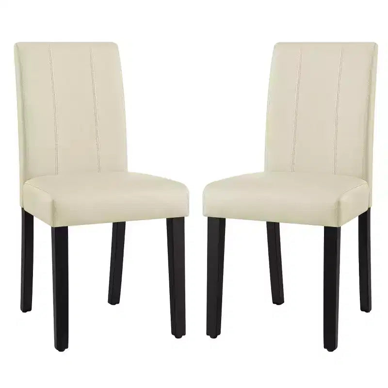 Juego de 2 sillas de comedor para interior de cuero sintético, sillas modernas para el hogar