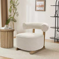Gepolsterter moderner Akzentstuhl in U-Form, Creme und Beige