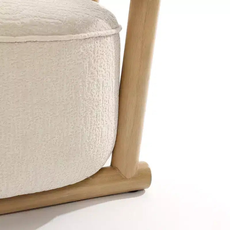 Gepolsterter moderner Akzentstuhl in U-Form, Creme und Beige