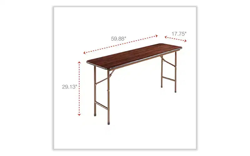 Klapptisch aus Holz, rechteckig, 59.88w x 17.75d x 29.13h, Mahagoni