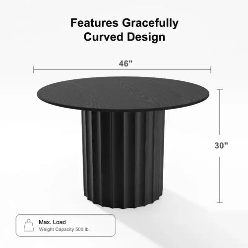 Mesa de comedor redonda de madera maciza de 46
