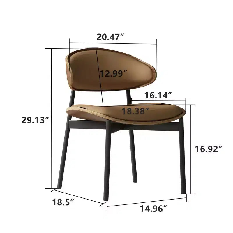 Juego de 2 sillas de comedor modernas de estilo de mediados de siglo, sillas de cocina y comedor de cuero sintético