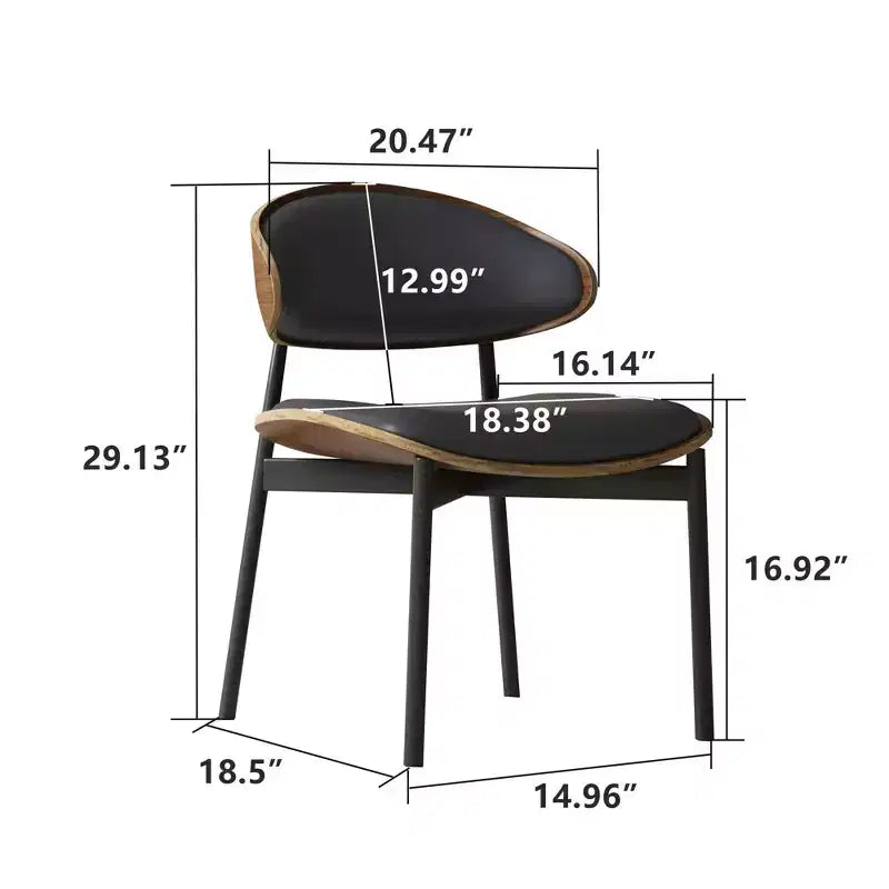 Juego de 2 sillas de comedor modernas de estilo de mediados de siglo, sillas de cocina y comedor de cuero sintético