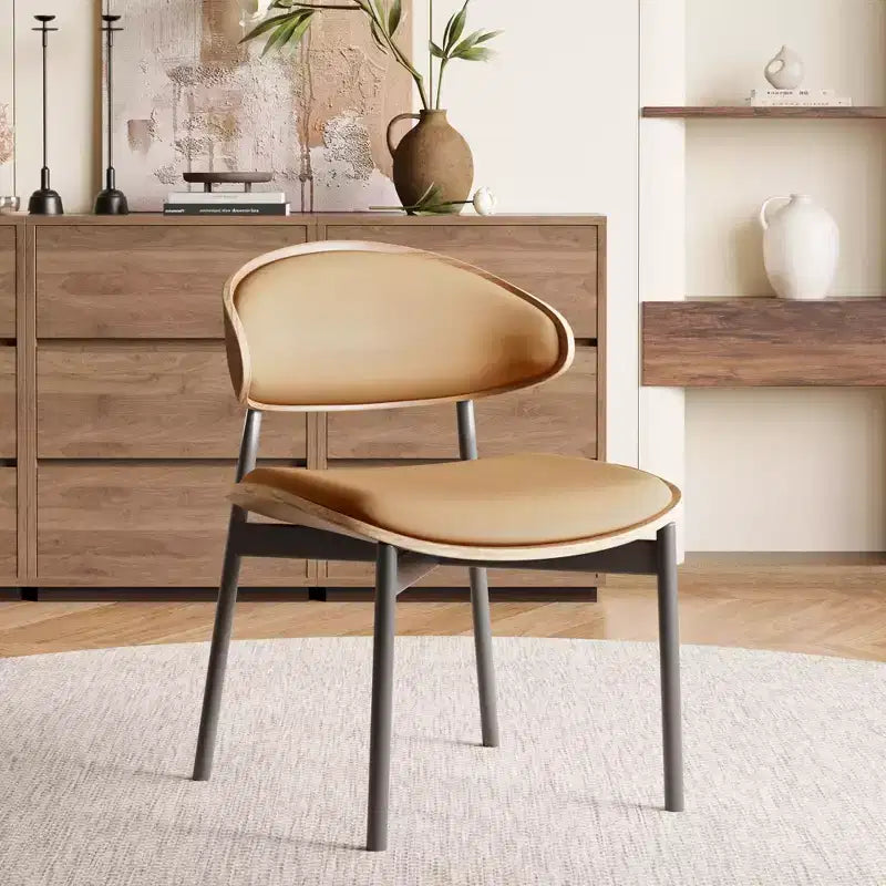 Juego de 2 sillas de comedor modernas de estilo de mediados de siglo, sillas de cocina y comedor de cuero sintético