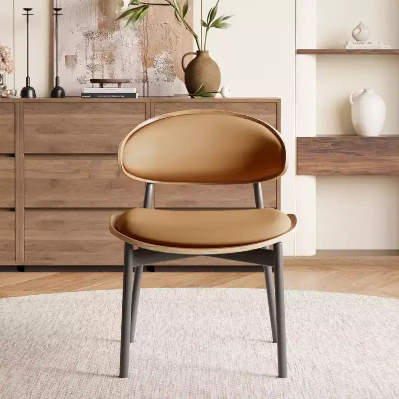Juego de 2 sillas de comedor modernas de estilo de mediados de siglo, sillas de cocina y comedor de cuero sintético