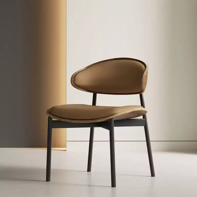 Juego de 2 sillas de comedor modernas de estilo de mediados de siglo, sillas de cocina y comedor de cuero sintético