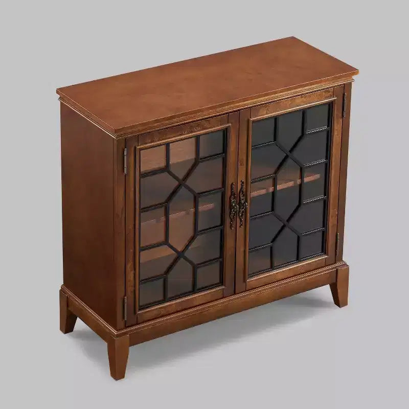 36 Zoll breiter Akzentschrank mit 2 Türen, Aufbewahrungsschrank im Vintage-Stil mit Beinen aus Massivholz