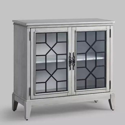 Armario decorativo de 36 pulgadas de ancho con 2 puertas, de estilo vintage y con patas de madera maciza