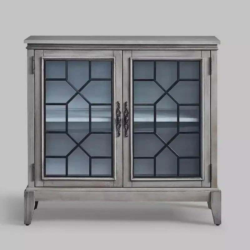 36 Zoll breiter Akzentschrank mit 2 Türen, Aufbewahrungsschrank im Vintage-Stil mit Beinen aus Massivholz