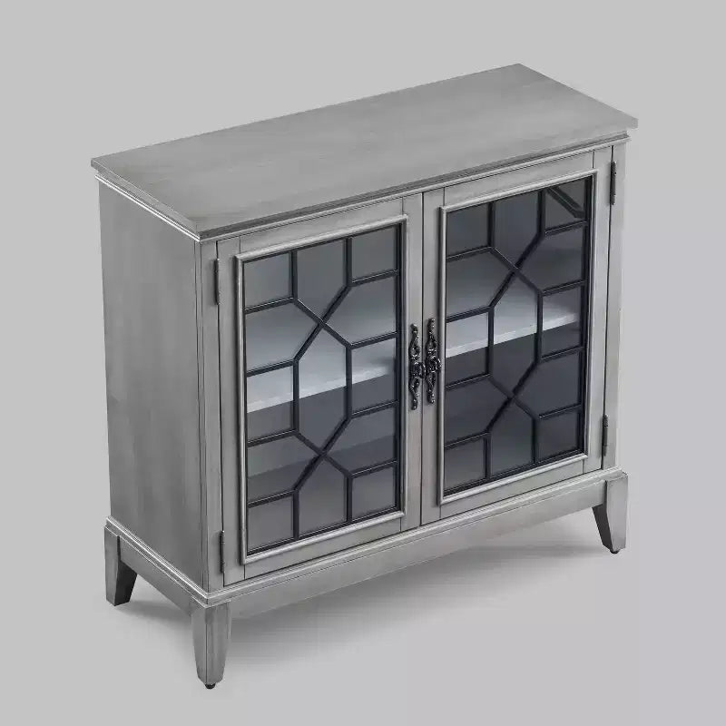 36 Zoll breiter Akzentschrank mit 2 Türen, Aufbewahrungsschrank im Vintage-Stil mit Beinen aus Massivholz