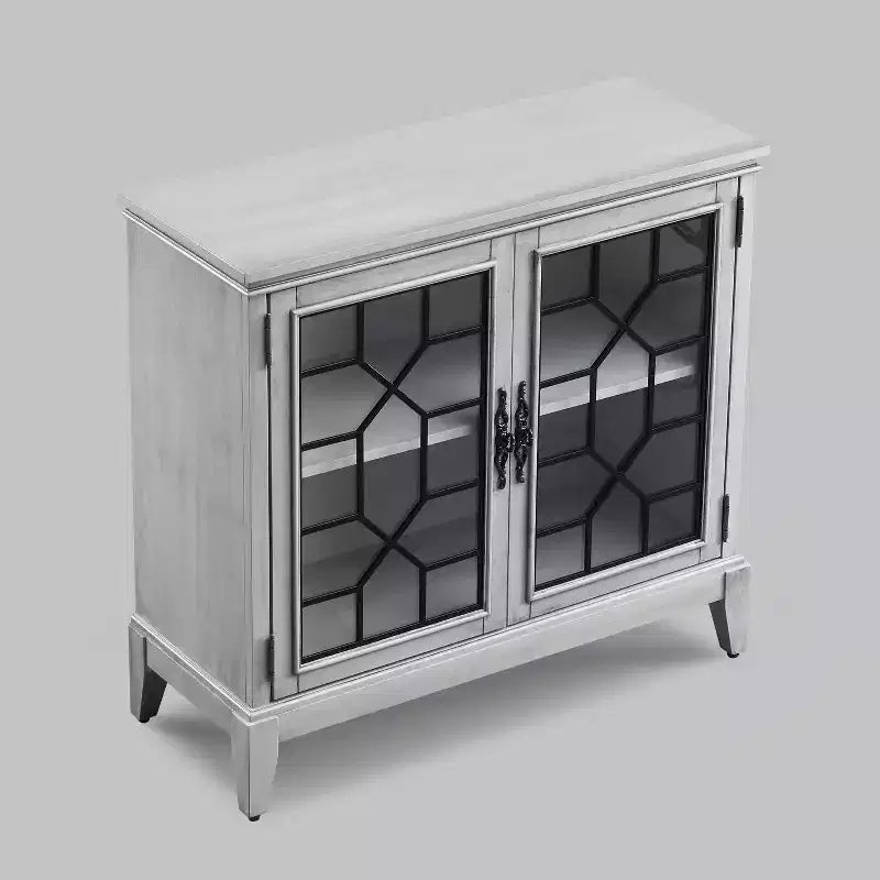 36 Zoll breiter Akzentschrank mit 2 Türen, Aufbewahrungsschrank im Vintage-Stil mit Beinen aus Massivholz