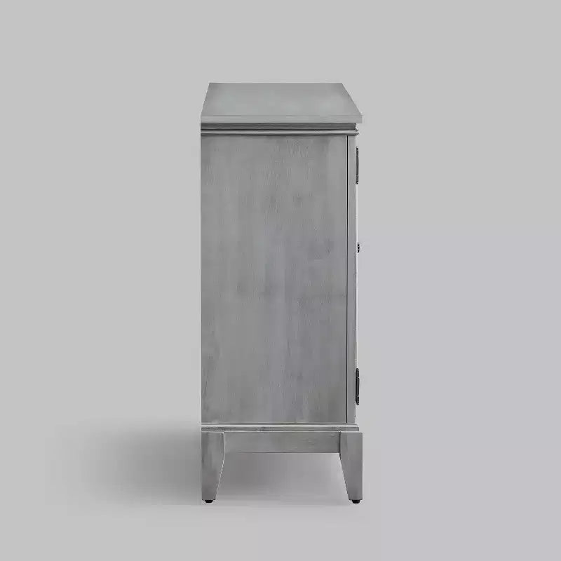 36 Zoll breiter Akzentschrank mit 2 Türen, Aufbewahrungsschrank im Vintage-Stil mit Beinen aus Massivholz