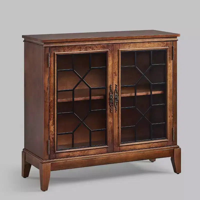 Armario decorativo de 36 pulgadas de ancho con 2 puertas, de estilo vintage y con patas de madera maciza