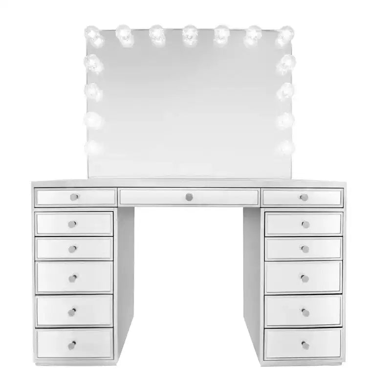 Coiffeuse premium avec miroir encadré de miroirs