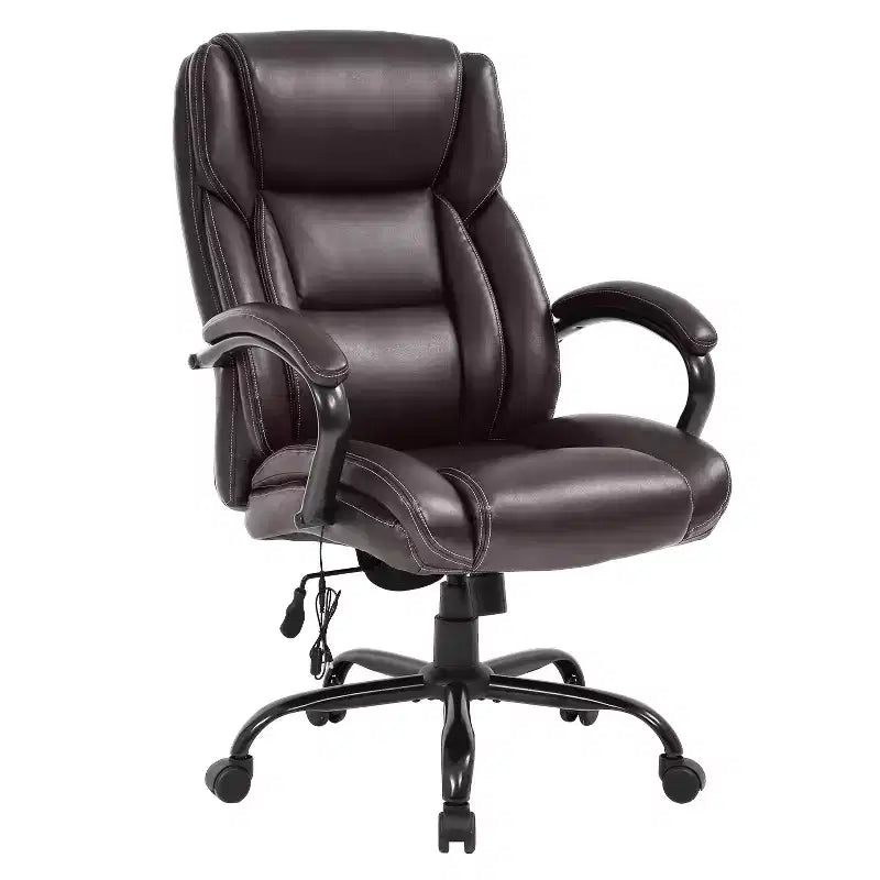 Fauteuil de bureau pour personnes de grande taille, capacité de 500 lbs, fauteuil de direction et chaise d’ordinateur avec soutien lombaire