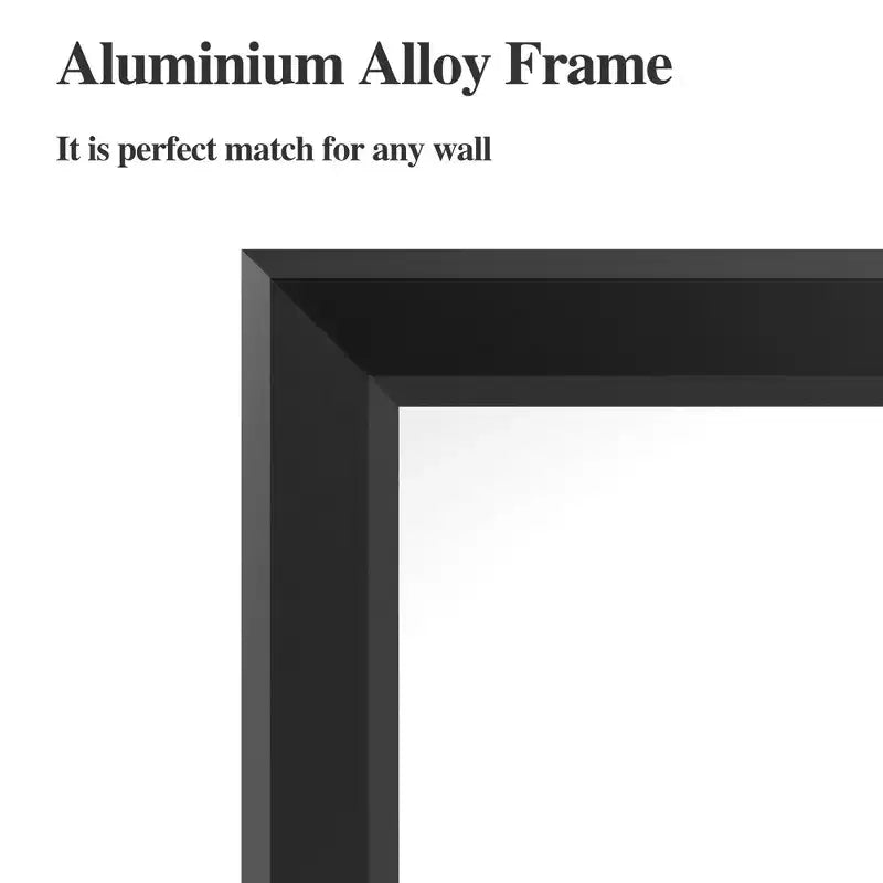 Modernes Badezimmerspiegel mit schwarzem Rahmen, 48x32: übergroß, aus Aluminium, zur Wandmontage, vertikal/horizontal