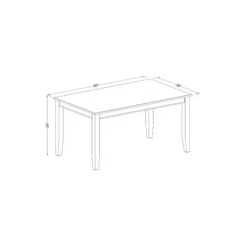 Mesa de comedor rectangular 36x60