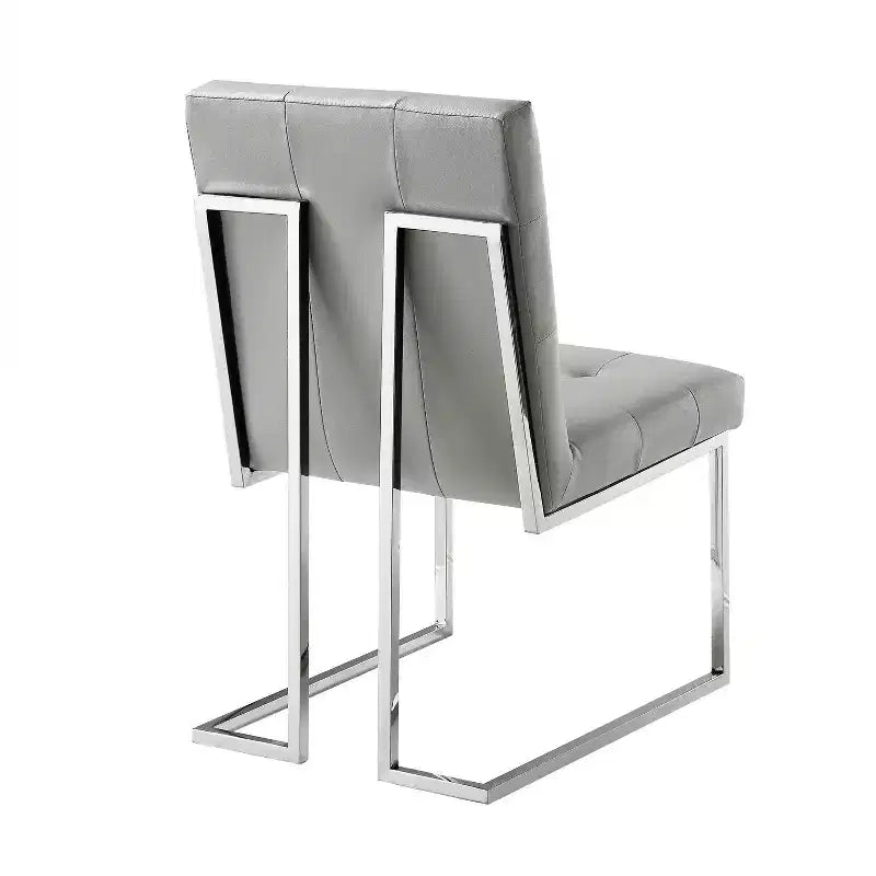 Silla de comedor sin brazos con estructura de acero inoxidable (juego de 2)