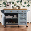 Isla de cocina de 52 con extensión abatible, estantes integrados, cajones y repisa ajustable, isla de cocina con ruedas