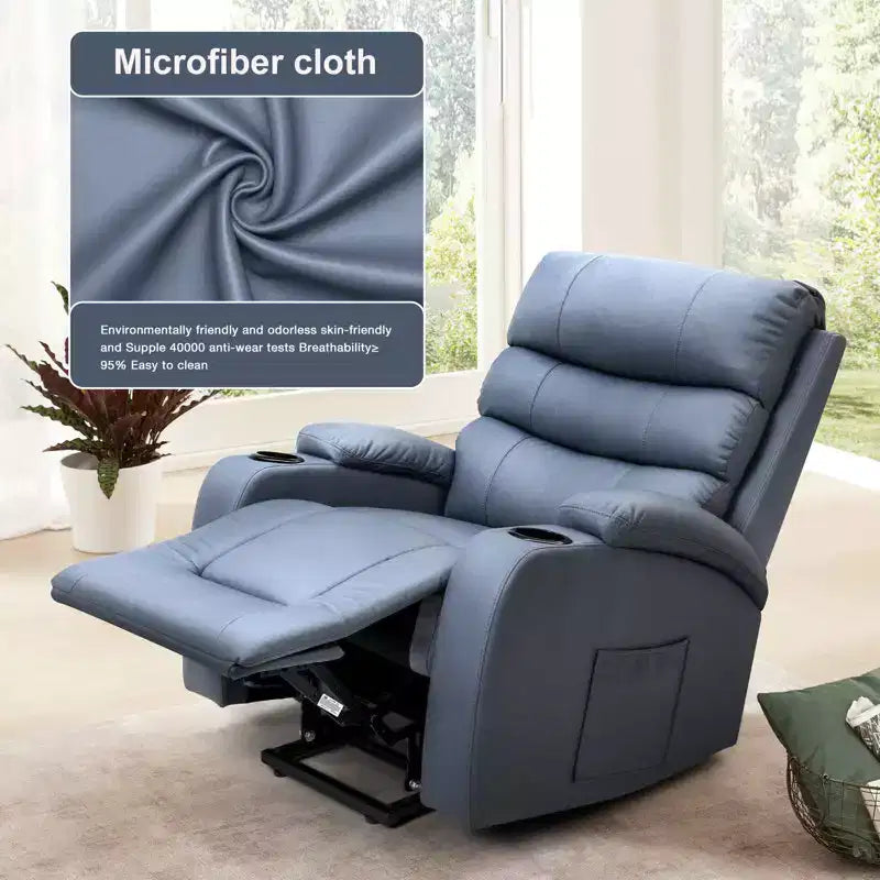 Relaxsessel mit Massage- und Wärmefunktion für Senioren, mit 2 Getränkehaltern