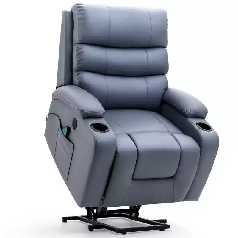 Relaxsessel mit Massage- und Wärmefunktion für Senioren, mit 2 Getränkehaltern