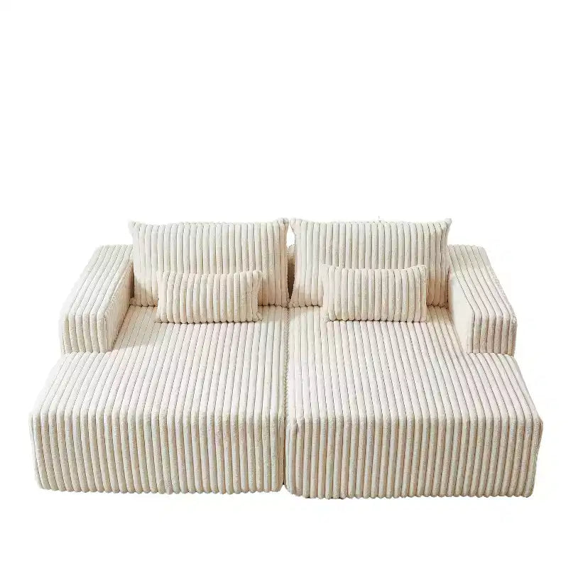 Chaise longue seccional extragrande de 87, no requiere montaje, sofá de dos plazas mullido como una nube con cama reclinable