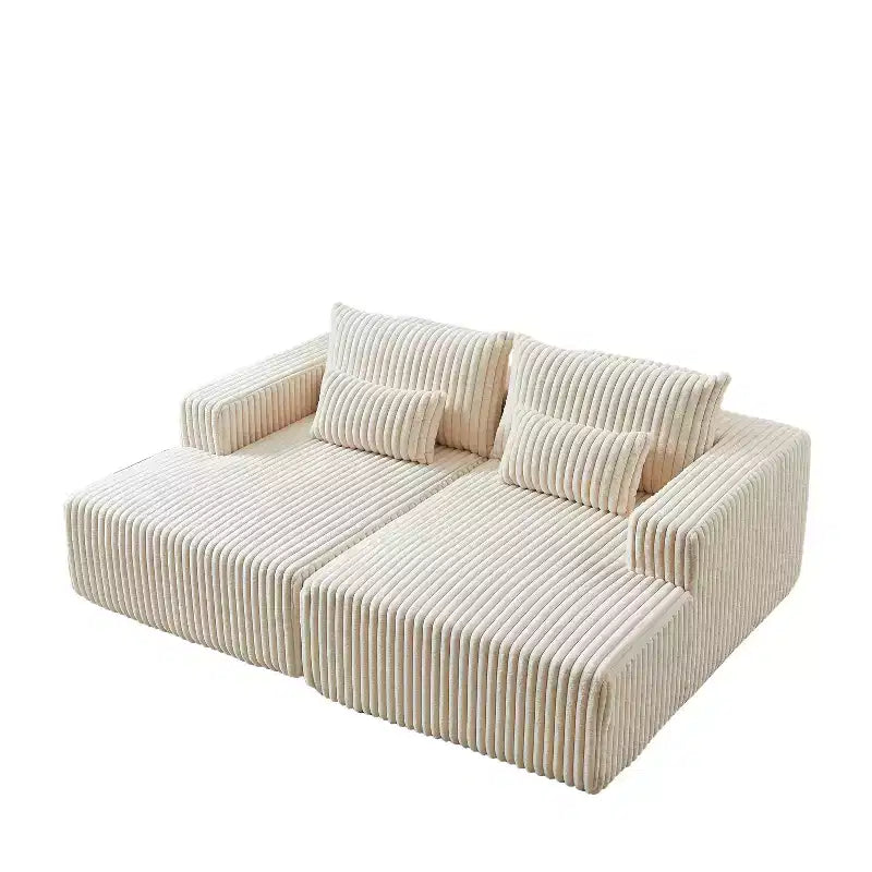 Übergroße Eck-Chaiselongue 87, keine Montage erforderlich, wolkenweiches Loveseat mit Schlafsofa und Liegefunktion