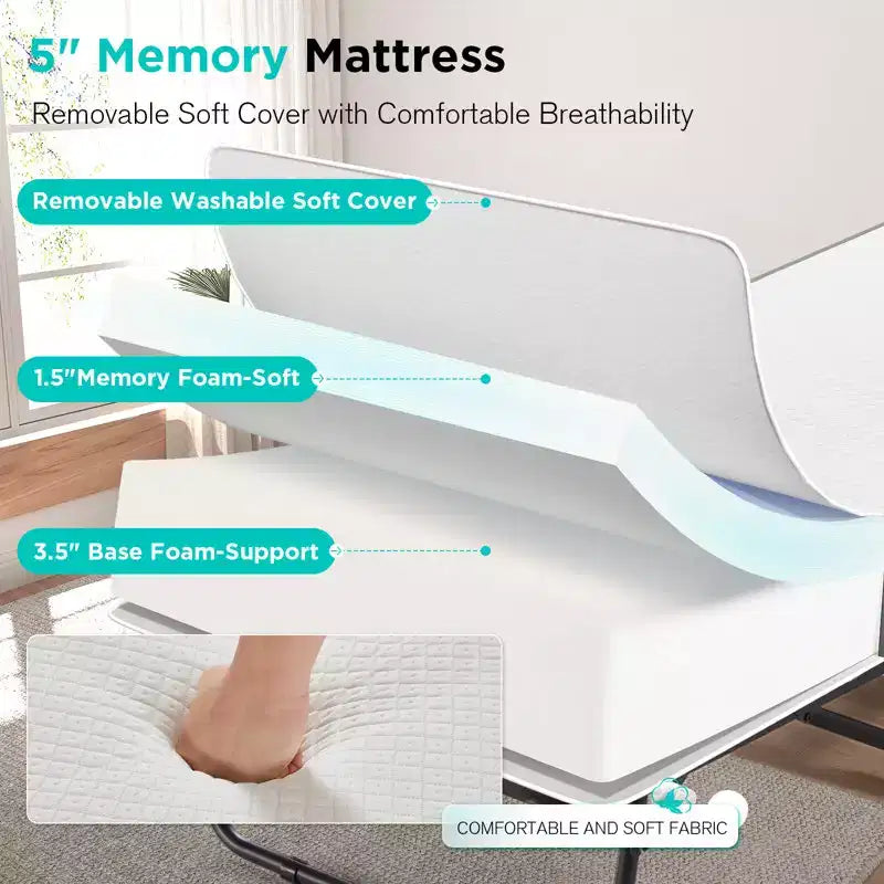 Cama plegable de 31 W con colchón incluido