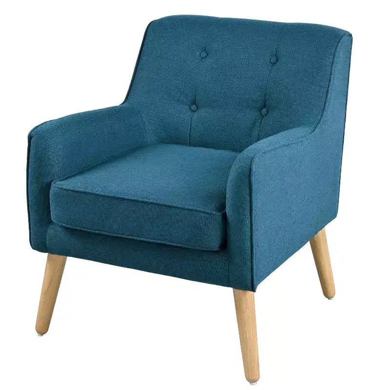 Akzentstuhl im Mid-Century-Modern-Stil mit Knopfheftung und Polsterung