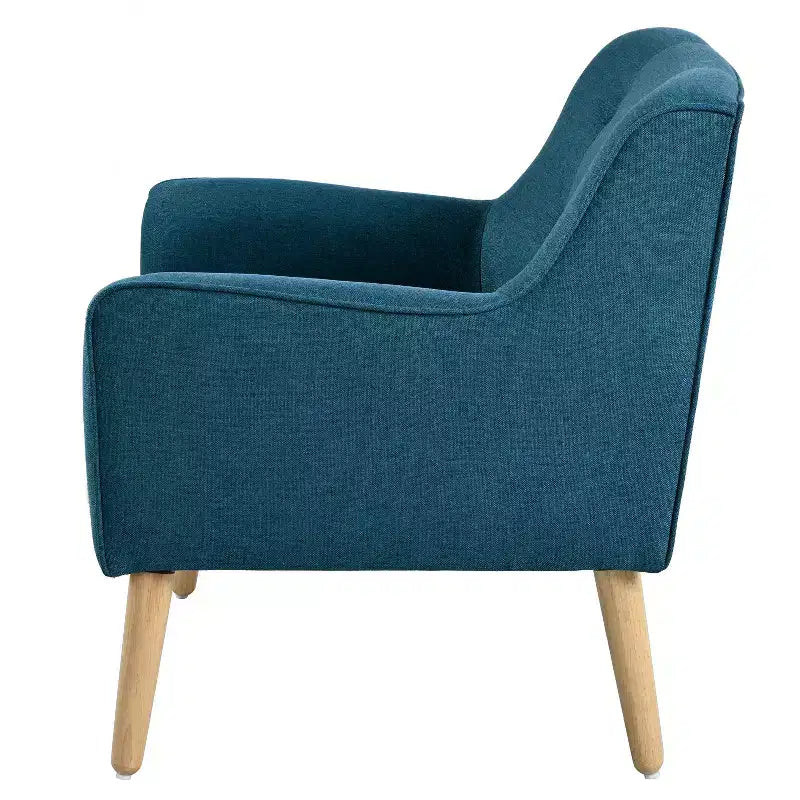 Akzentstuhl im Mid-Century-Modern-Stil mit Knopfheftung und Polsterung