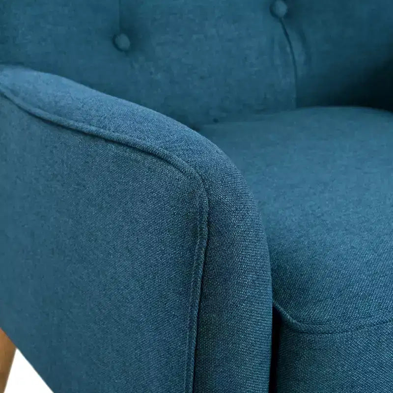 Akzentstuhl im Mid-Century-Modern-Stil mit Knopfheftung und Polsterung